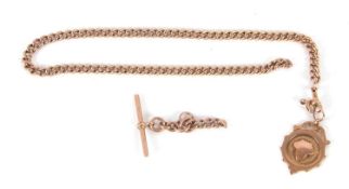 A 9ct rose gold chain, the curblink chain with every link stamped '9.375', with lobster clasp,