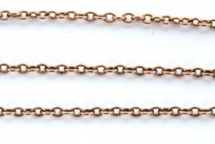 A 9ct chain, the belcher style chain with worn hallmarks to both ends (probably London 1966), with