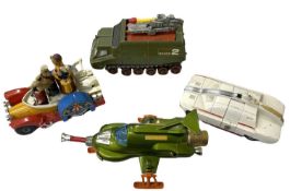 Four die-cast television toy cars, to include: - Dinky Captain Scarlet Maximum Security Vehicle -