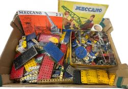 A quantity of various vintage Meccano and manuals.