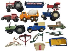 A collection of pressed steel and die-cast farm vehicles, to include Tonka, Britains and Dinky