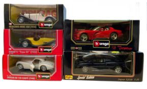 A mixed lot of large scale die-cast cars, to include Bburago and Maisto