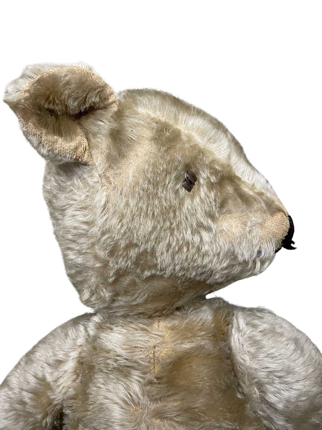 A large vintage 5-jointed teddy bear, with hand-sewn eyes, snout and paw detail. No maker's mark, - Image 2 of 3