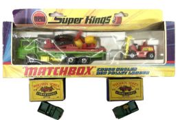 A collection of boxed Matchbox vehicles, to include: - Super Kings Cargo Hauler and Pallet