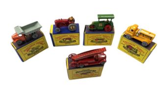 Four Matchbox Series / Moko Lesney boxed heavy duty vehicles, to include: - Nos 6 / 4 / 1 / 28 / 9