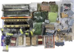 A mixed lot of various 00 gauge rolling stock and diaorama making supplies