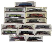 A large collection of boxed wood-mounted 00 gauge locomotive and tenders