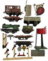 A collection of various Hornby 0 gauge tinplate rolling stock