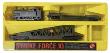 A Triang Strike Force 10 set, lacking tank with missile launcher and figures. With original worn
