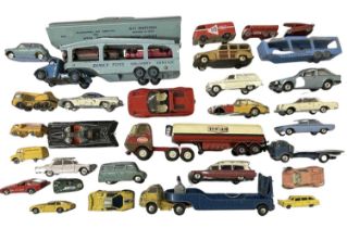 A collection of various playworn die-cast vehicles, to include Dinky, Corgi, Lesney, Tonka etc