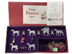 A boxed Britains Historical Series set, 9402, open State Landau. Comprising 3 x Windsor Grey Team