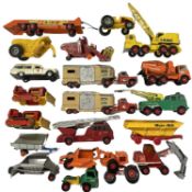 A collection of various playworn Matchbox / Lesney larger die-cast vehicles