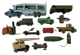 A mixed lot of various die-cast Dinky vehicles.