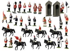 A quantity of plastic Britians soldiers and 6 die-cast examples