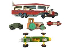 A collection of playworn Dinky, Corgi and Triang die-cast vehicles