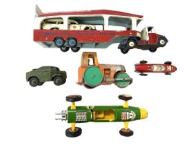 A collection of playworn Dinky, Corgi and Triang die-cast vehicles