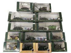 A collection of cased die-cast steam engine models,, to include: - Oxford: Fowler BB1 Ploughing
