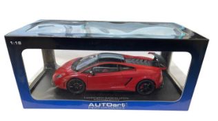 A boxed AutoArt Lamborghini Gallardo LP570 1:18 scale model, in red