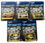 A collection of carded die-cast Corgi Grand Prix Racers