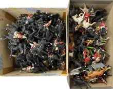 A quantity of various Britains die-cast and plastic horses and cavalry