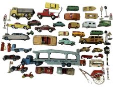A collection of various playworn die-cast vehicles, to include Dinky, Corgi, Lesney and others