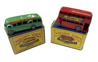 Two Matchbox Series / Moko Lesney boxed buses, to include: - Nos 21 / 5