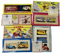 Four boxed limited edition Corgi Beano / Dandy die-cast car packs.