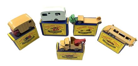 Five Matchbox Series / Moko Lesney boxed haulage vehicles, to include: - Nos 35 / 23 / 27 / 16 / 13