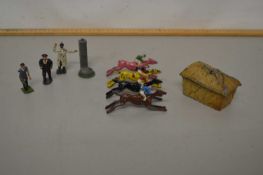 A small collection of miscellaneous die-cast figures, to include Chad Valley horses from the game