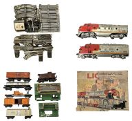 A 1949 Post-War Lionel Lines 0 gauge Santa Fe 2333-20 freight engine, with a good collection of