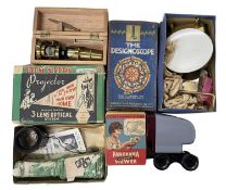 A collection of vintage optical toys, to include: - A boxed 'Film Stips' Projector - A boxed