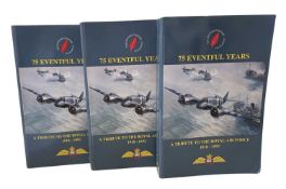 75 Eventful Years: A tribute to The Royal Air Force 1918-1993, 3 copies variously signed by
