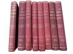 THE RAILWAY MAGAZINE: 8 omnibus volumes in publisher's bindings. Volumes 66, 67, 68, 69, 70, 72, 73,