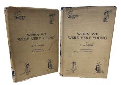 A A MILNE: WHEN WE WERE VERY YOUNG, 2 copies: London, Methuen and Co, 1924, Fourth imptession with