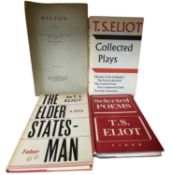T. S ELIOT: Various titles: MILTON: ANNUAL LECTURE ON A MASTER MIND, London, Geoffrey Cumberlege,
