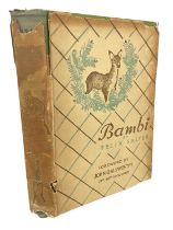 FELIX SALTEN AND KURT WEISE (Illus): BAMBI, New York, Simon and Schuster, 1929, with original (worn)