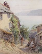 Mary Isabella Gregory (fl.1896-1914), "Clovelly", watercolour, monogrammed, 24x31cm, framed and