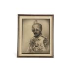 A framed signed photograph of Umaid Singh Maharaja of Jodhpur State between 1918 and 1947, the