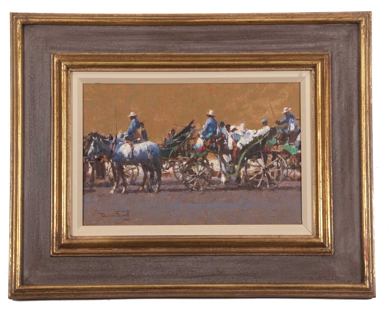 Dennis Syrett ROI, RBA, RSMA (British, b.1932), oil on canvas, signed, dated 1995, 19x29cm, framed. - Image 2 of 4