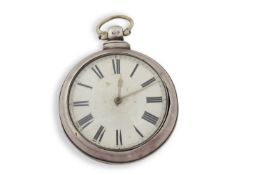 A silver pair case pocket watch by Fitt of Cromer, it has a Birmingham silver pocket watch case