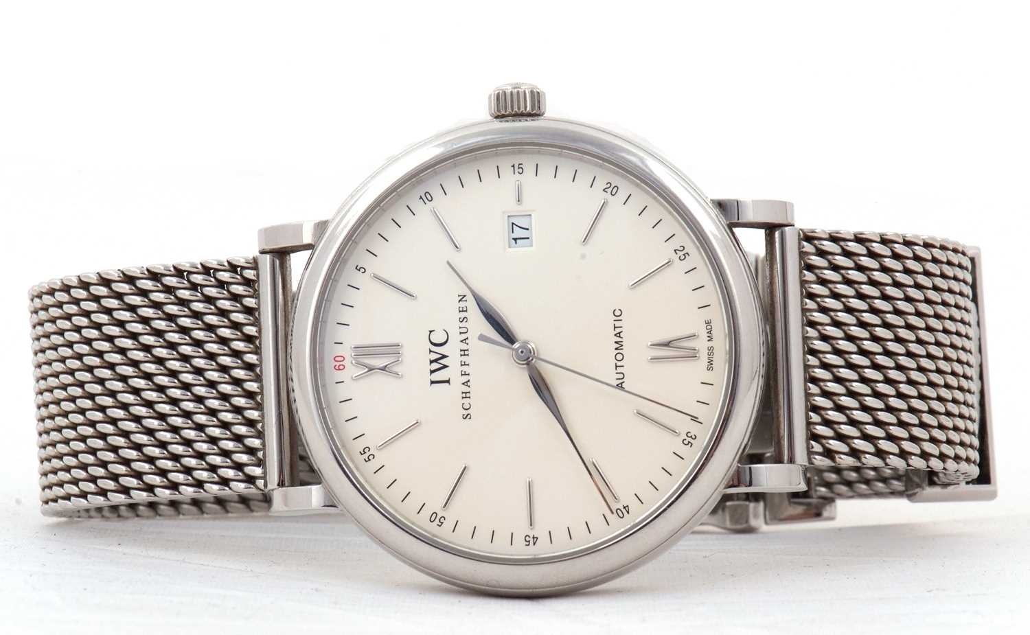 A IWC (International Watch Company) Portofino gents wristwatch, reference IW356505, box, card and - Image 7 of 12