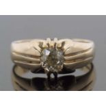 A gentleman's 18ct diamond solitaire ring, the old mine cut diamond estimated approx. 0.91cts,