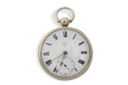 A silver gilt fusee pocket watch, the case is hallmarked for London 1824, the movement and dial