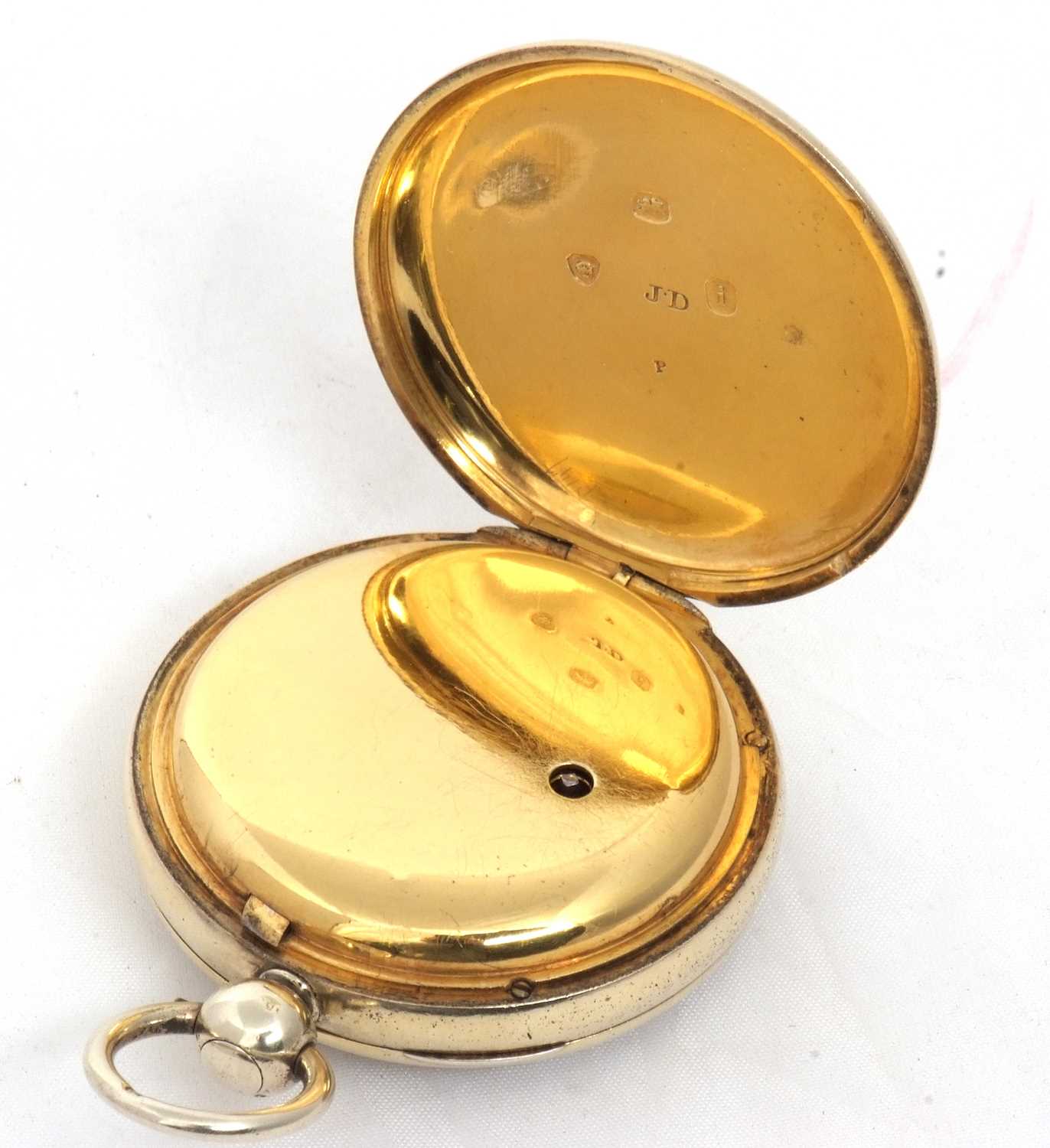 A silver gilt fusee pocket watch, the case is hallmarked for London 1824, the movement and dial - Image 5 of 15