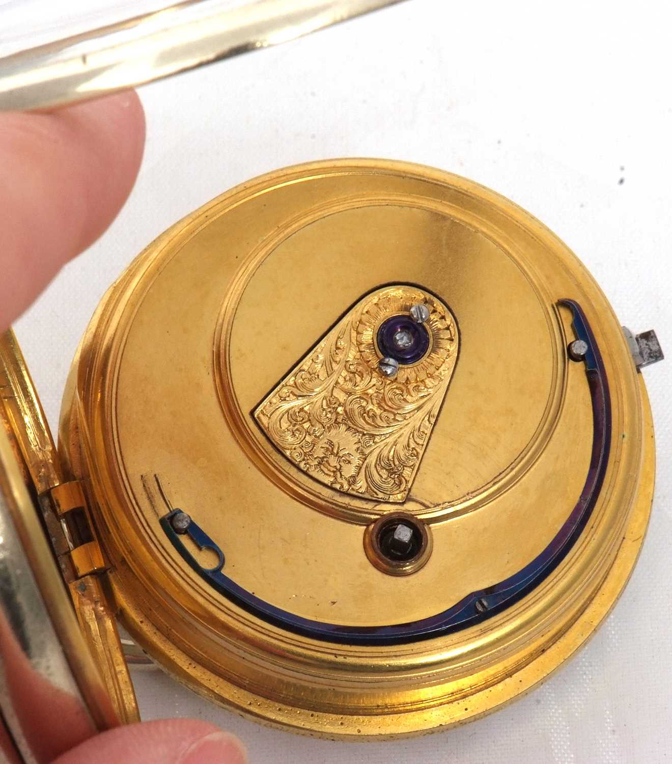 A silver gilt fusee pocket watch, the case is hallmarked for London 1824, the movement and dial - Image 8 of 15