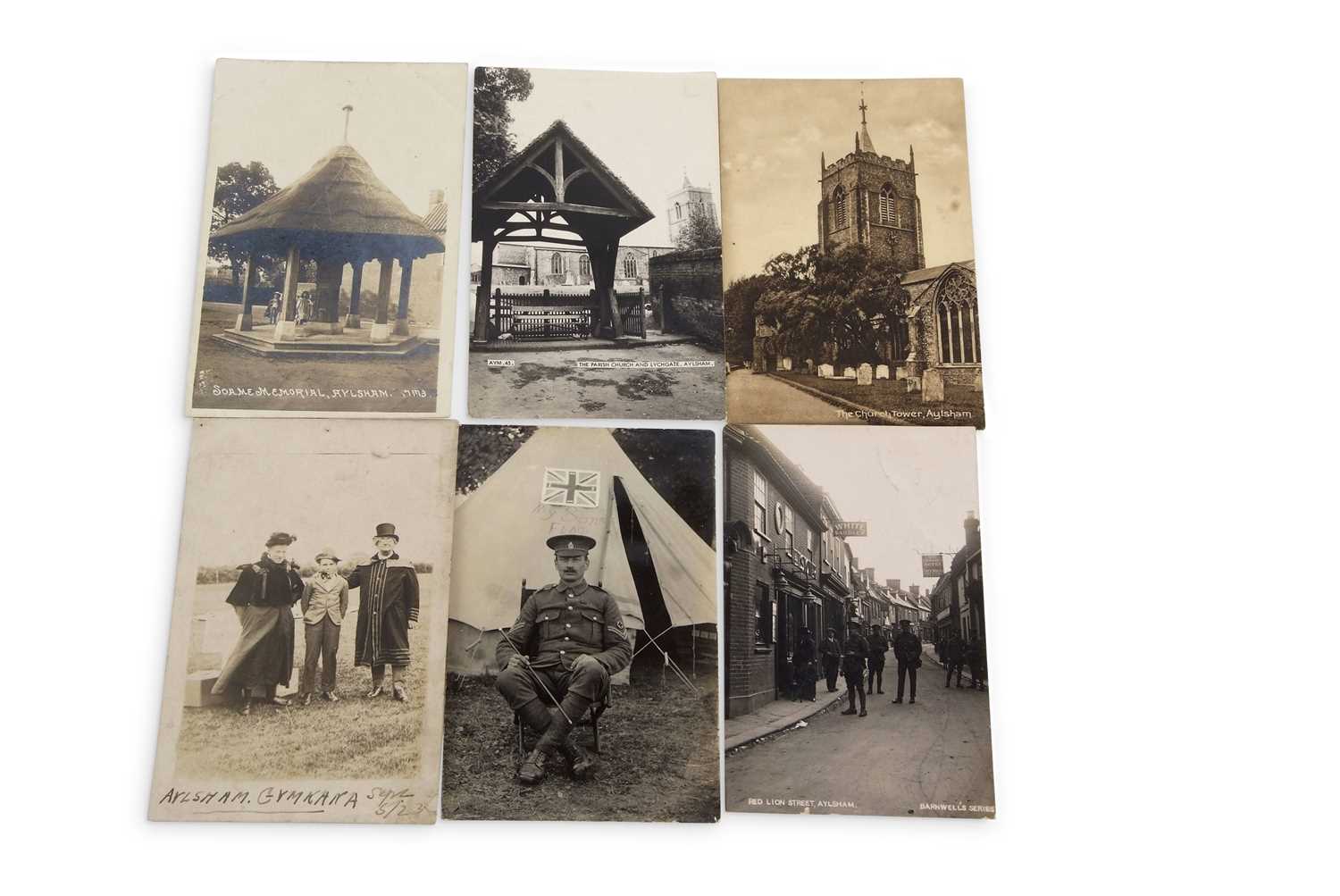 An interest postcard album with views of Aylsham and Blicking, many RP including Soames memorial, - Image 5 of 11