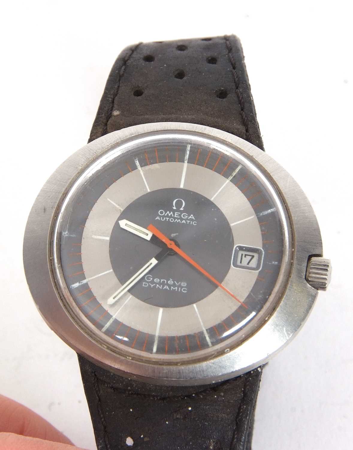 An Omega Geneve Dynamic Automatic wristwatch, the watch has a stainless steel case and two tone dial - Image 6 of 7