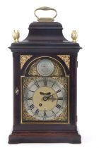 John Vise, Wisbech, a Regency bracket clock set with an arched silvered and brass dial with