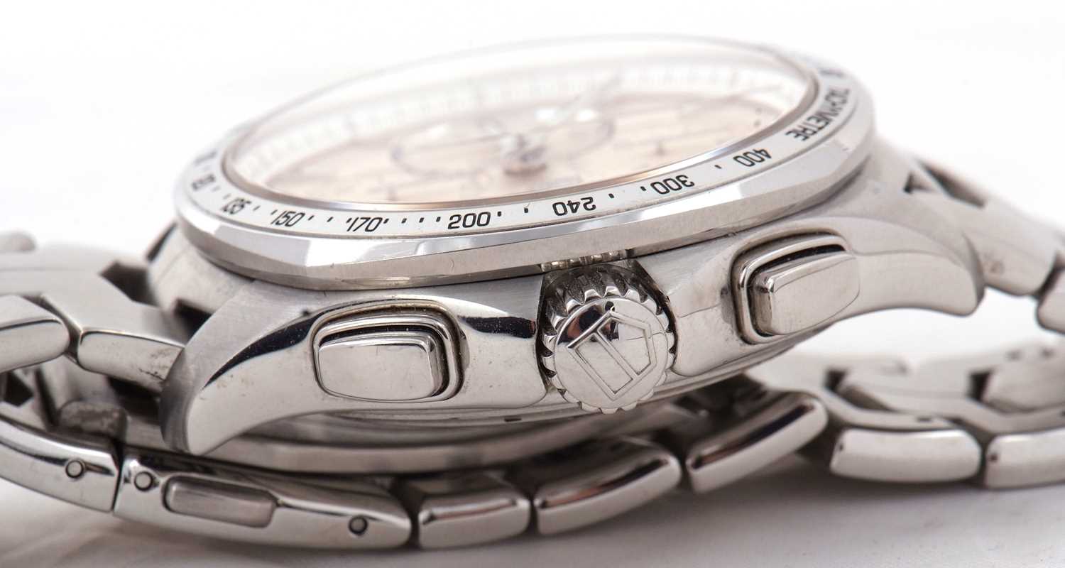 A Tag Heuer Link Chrongraph calibre 16 wristwatch, reference number CAT2011, the watch has an - Image 6 of 9