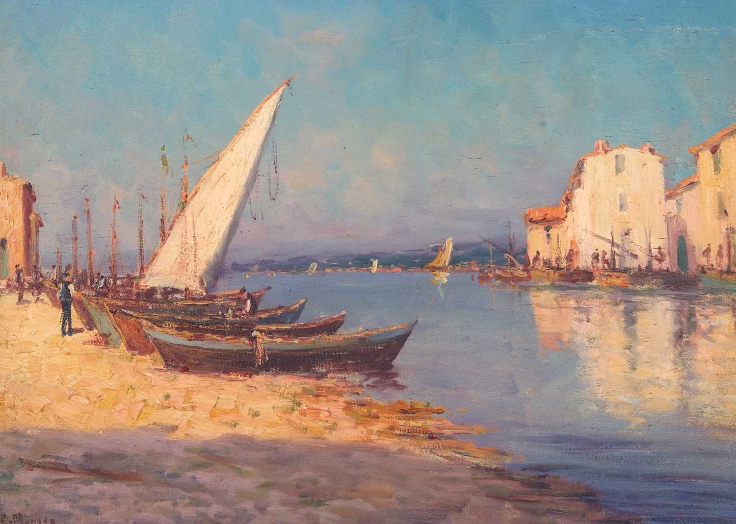 Dominique Manago (French, b.1902), Les Martigues, a pair of oils on canvas, signed, 44x54cm, - Image 8 of 8